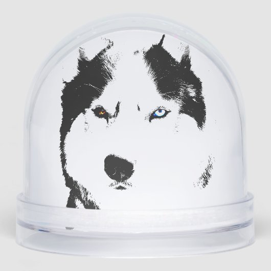 Husky Snow Globe Husky Malamute Custom Snow Globe Sneeuwbol (Voorkant)