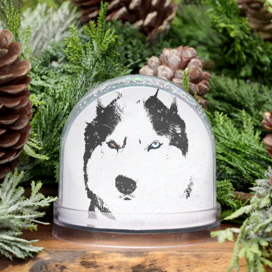 Husky Snow Globe Husky Malamute Custom Snow Globe Sneeuwbol (Winter)