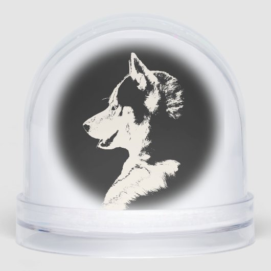 Husky Snowglobe Husky Puppy Customize Snowglobe Sneeuwbol (Voorkant)