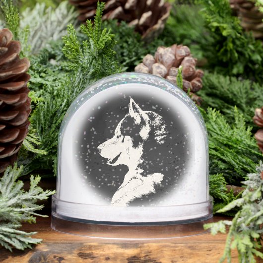 Husky Snowglobe Husky Puppy Customize Snowglobe Sneeuwbol (Winter)