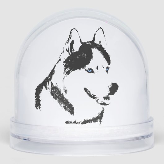 Husky Snowglobe Siberian Husky Customize Snowglobe Sneeuwbol (Voorkant)