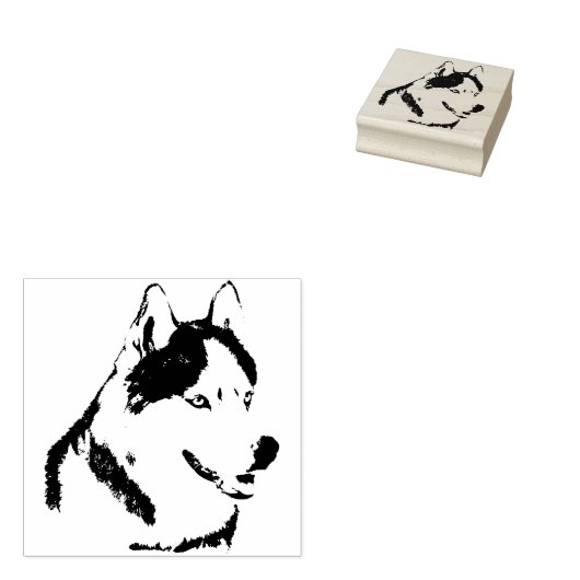 Husky Stamps Custom Siberische Husky Stamps Rubberstempel (Gestempeld)