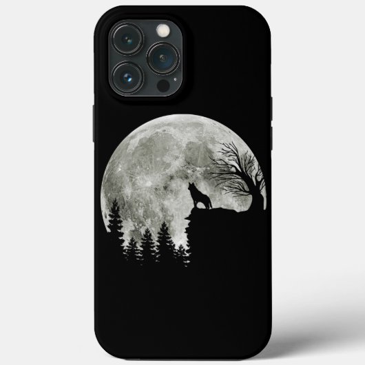 Husky Stand Op Berg Spooky Halloween Moon Case-Mate iPhone Case (Achterkant)