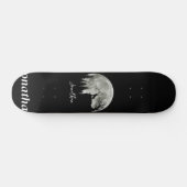 Husky Stand Op Berg Spooky Halloween Moon Persoonlijk Skateboard (Horizontaal)
