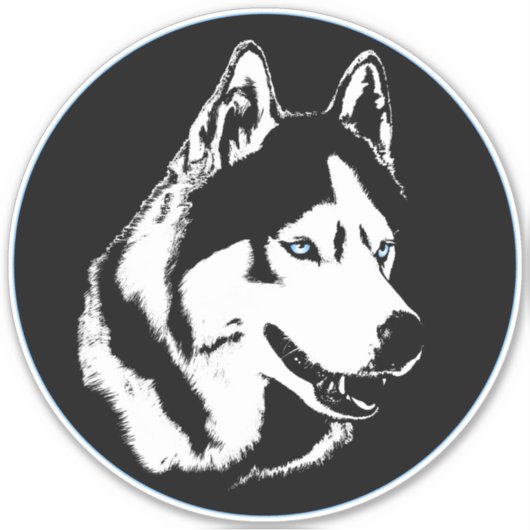 Husky Stickers Siberian Husky Malamute Decals (Voorkant)