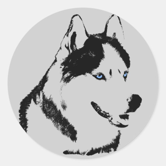Husky Stickers Siberian Husky Malamute Stickers (Voorkant)