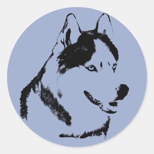 Husky Stickers Siberian Husky Malamute Stickers (Voorkant)