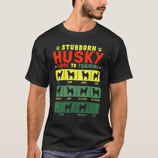 Husky Stubborn Tricks T-shirt (Voorkant)