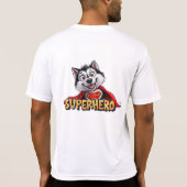 Husky Superheld: Ontmoet de Superhond!" T-shirt (Achterkant)