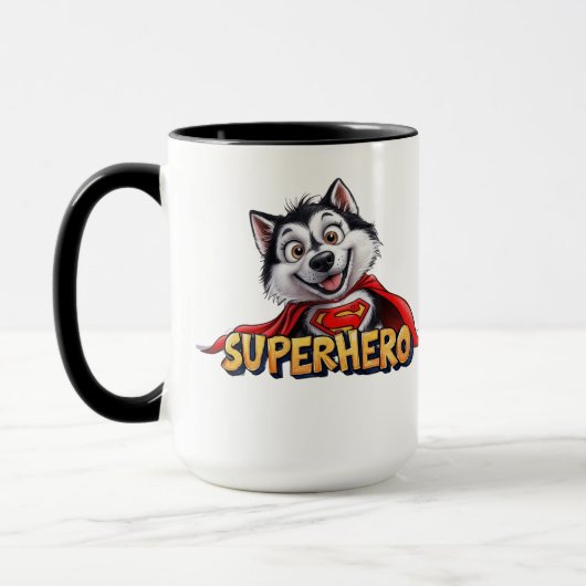Husky Superhero: Maak kennis met de Super Dog! Mok (Links)