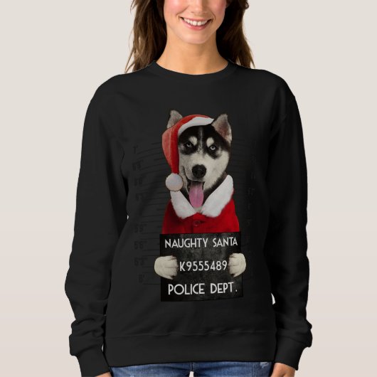 Husky Syberische Kerstmis Trui (Voorkant)