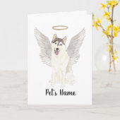 Husky Sympathy Memorial Kaart (Gele Bloem)