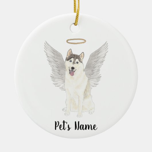 Husky Sympathy Memorial Keramisch Ornament (Voorkant)