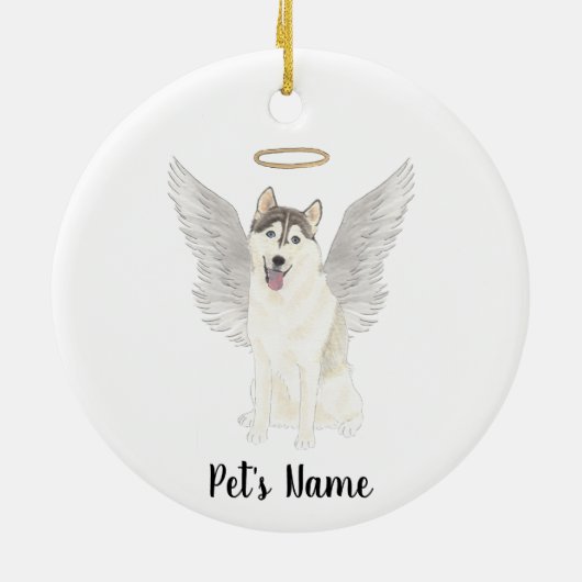 Husky Sympathy Memorial Keramisch Ornament (Achterkant)
