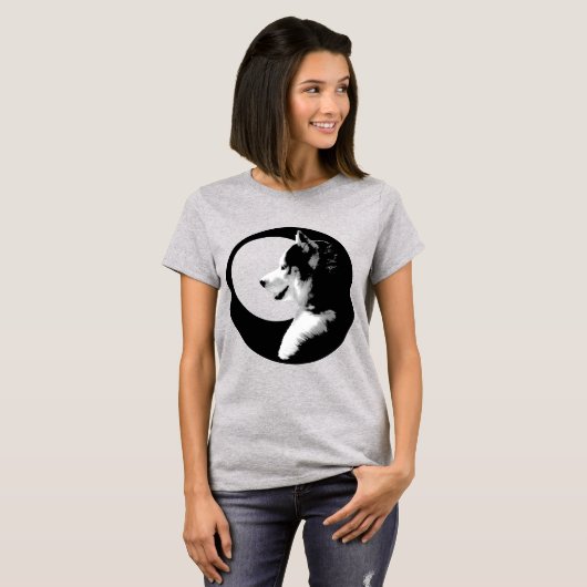 Husky T-shirt Dames Husky / Wolf Art T-shirt (Voorkant volledig)