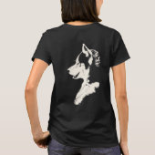Husky T-shirt Dames Sled Dog Biologische Shirten (Achterkant)