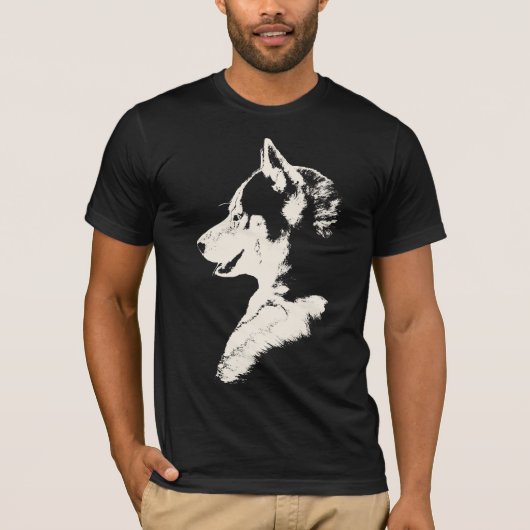 Husky T-Shirt Husky / Wolf Art T-shirt Dog Shirts (Voorkant)