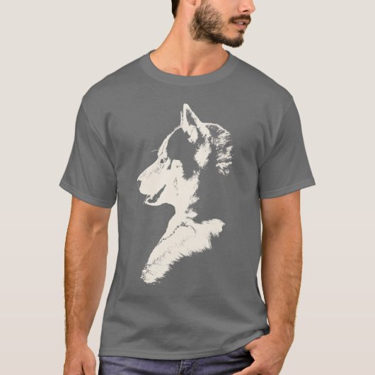Husky T-Shirt Husky / Wolf Art T-shirt Dog Shirts (Voorkant)