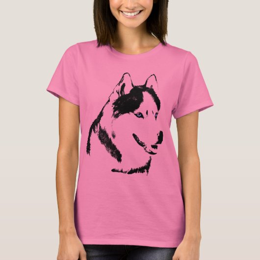 Husky T-shirt Malamute Husky Sled Dog Biologische (Voorkant)