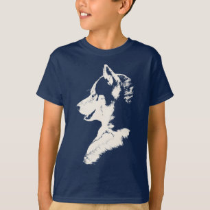 Husky T-shirt voor kinderen Sledehond Kunst Kinder