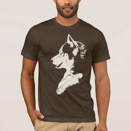 Husky T-shirt Wolf Art Hooded Shirt Sled Dog Shirt (Voorkant)