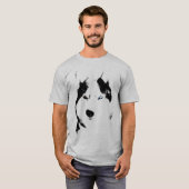 Husky T-shirt Wolf Husky Art Sled Dog Husky Shirte (Voorkant volledig)
