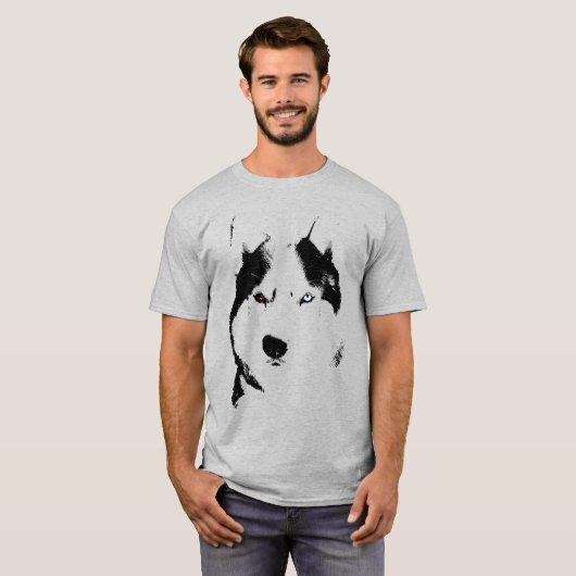 Husky T-shirt Wolf Husky Art Sled Dog Husky Shirte (Voorkant volledig)
