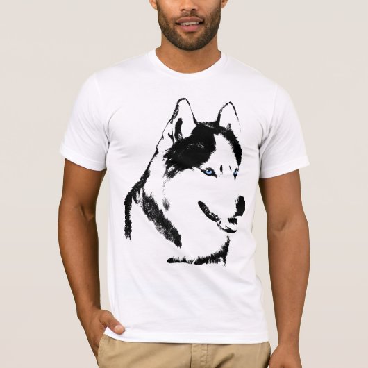 Husky T-shirt Wolf Husky Art Sled Dog Husky Shirte (Voorkant)