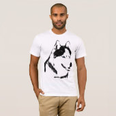 Husky T-shirt Wolf Husky Art Sled Dog Husky Shirte (Voorkant volledig)