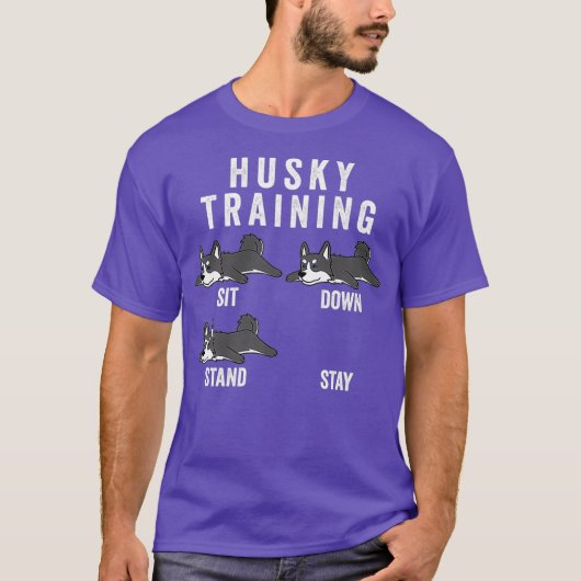 Husky Training Hond Premium T-shirt (Voorkant)