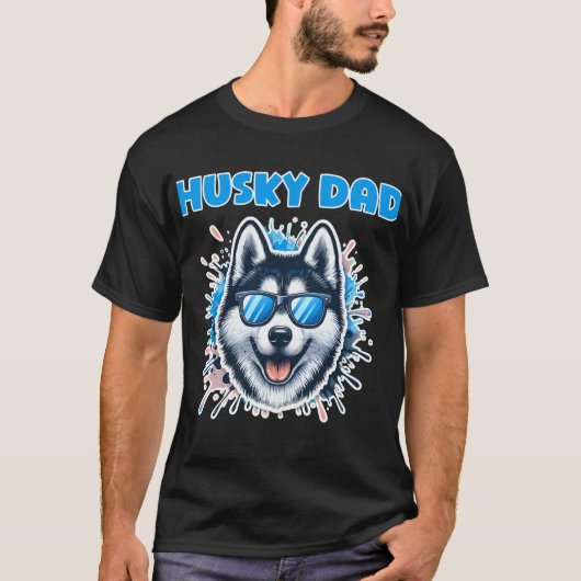 Husky Vader Husky Hond Liefhebber T-shirt (Voorkant)