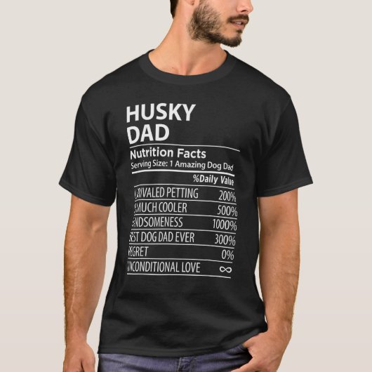 Husky Vader Voeding Feiten Husky Hond Eigenaar T-shirt (Voorkant)