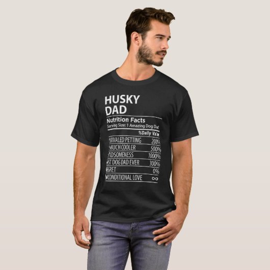 Husky Vader Voeding Feiten Husky Hond Eigenaar T-shirt (Voorkant volledig)