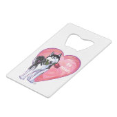 Husky Valentijnsdag Creditkaart Flessenopener (Voorkant Gekanteld)