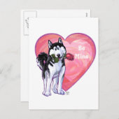 Husky Valentijnsdag Feestdagenkaart (Voorkant / Achterkant)