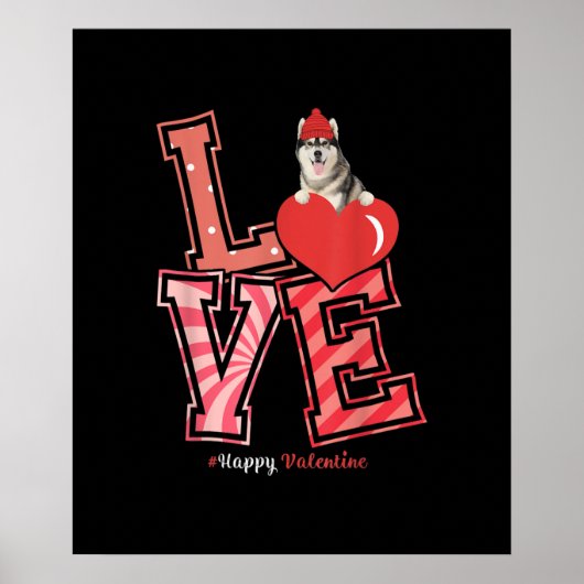 Husky Valentijnsdag Gift | Hoekontwerp Poster (Voorkant)