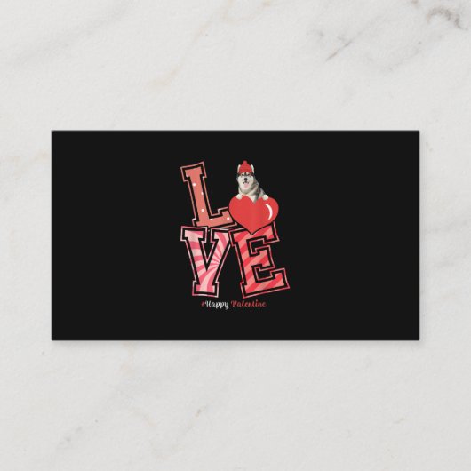 Husky Valentijnsdag Gift | Hoekontwerp Visitekaartje (Voorkant)