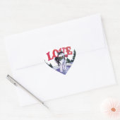 Husky Valentijnsdag Hart Sticker (Envelop)