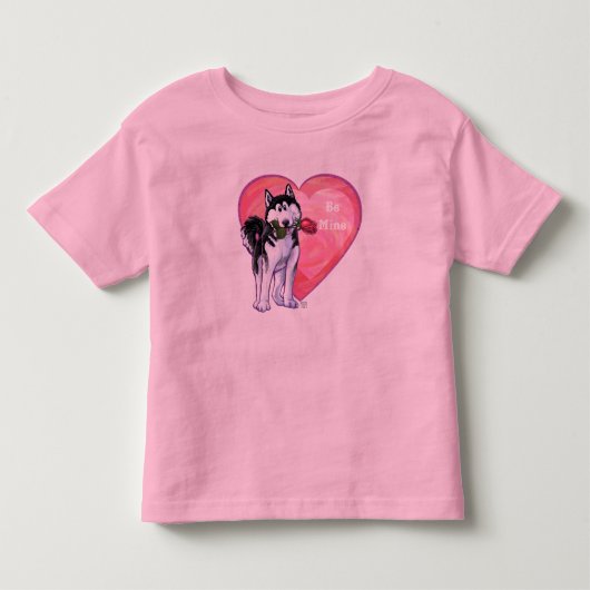 Husky Valentijnsdag Kinder Shirts (Voorkant)