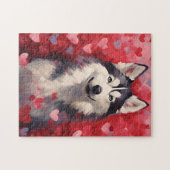 Husky Valentijnsdag Legpuzzel (Horizontaal)