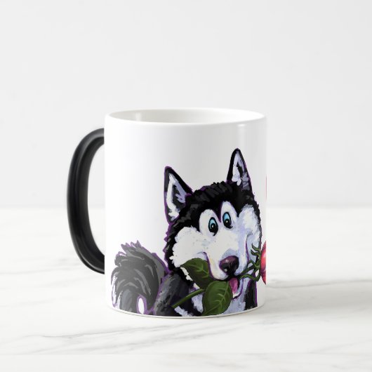 Husky Valentijnsdag Magische Mok (Voorkant links)