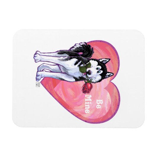 Husky Valentijnsdag Magneet (Horizontaal)