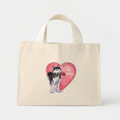 Husky Valentijnsdag Mini Tote Bag (Voorkant)