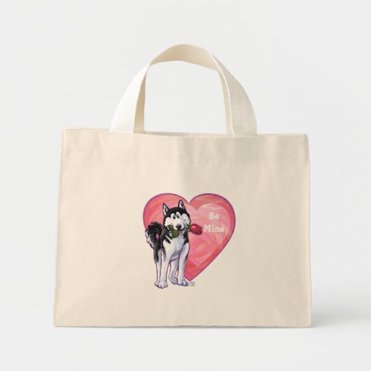 Husky Valentijnsdag Mini Tote Bag (Voorkant)
