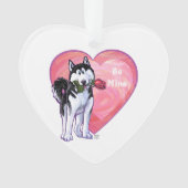Husky Valentijnsdag Ornament (voorkant)