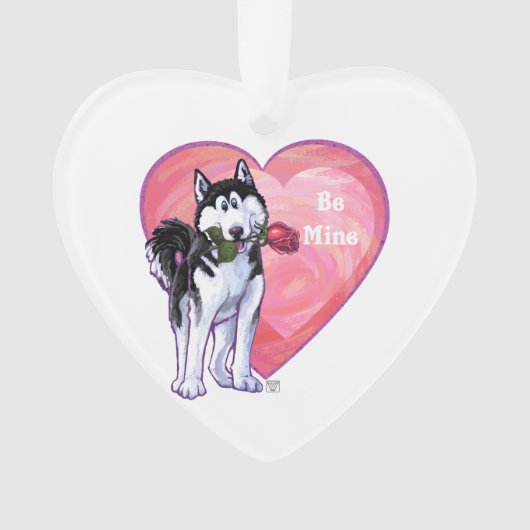 Husky Valentijnsdag Ornament (voorkant)