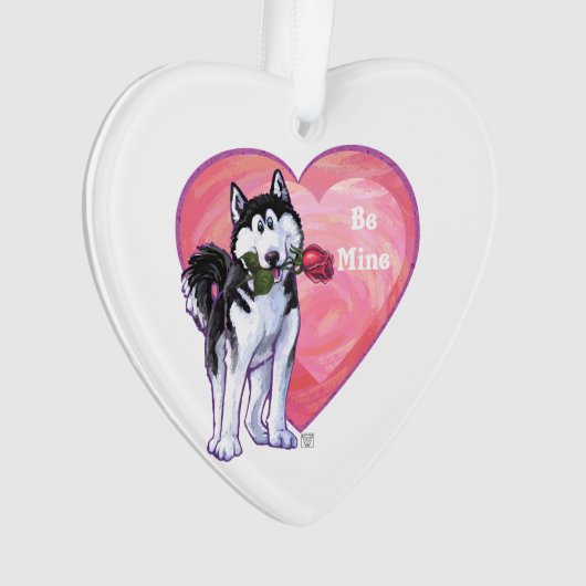Husky Valentijnsdag Ornament (voorkant)