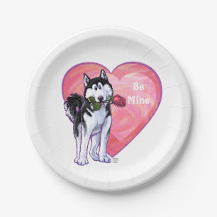 Husky Valentijnsdag Papieren Bordje
