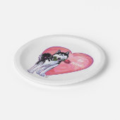 Husky Valentijnsdag Papieren Bordje (Gekanteld)