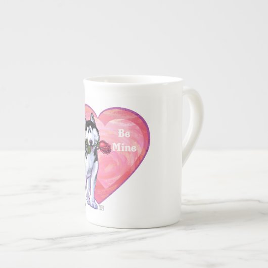 Husky Valentijnsdag Porselein Kop (Voorkant rechts)